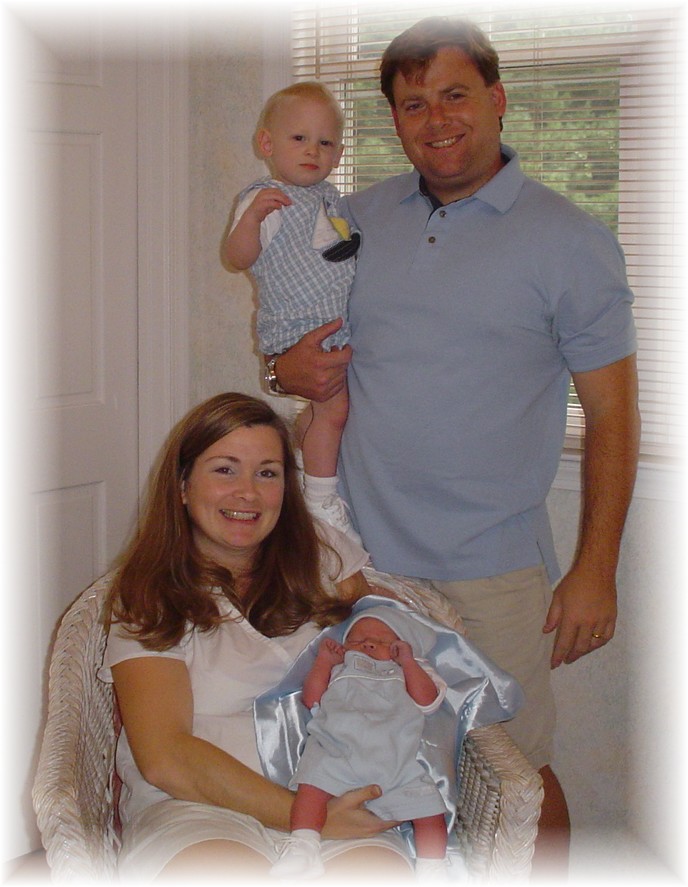 Our new family going home 7 hours after John Paul was born!