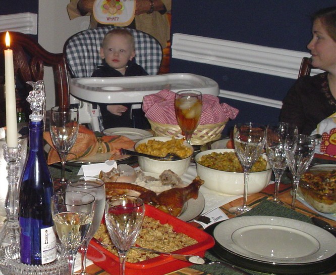 Aidan at Turkey Dinner