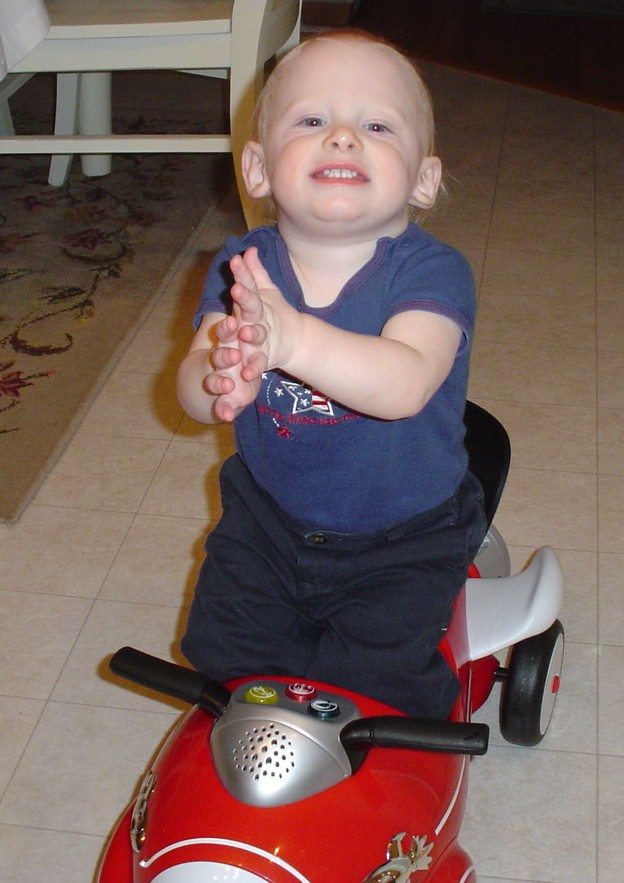 Aidan standing in his rocket