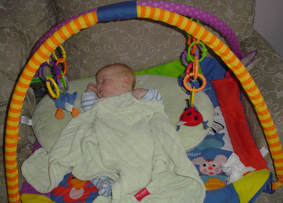 John Paul sleeping on Thanksgiving morn