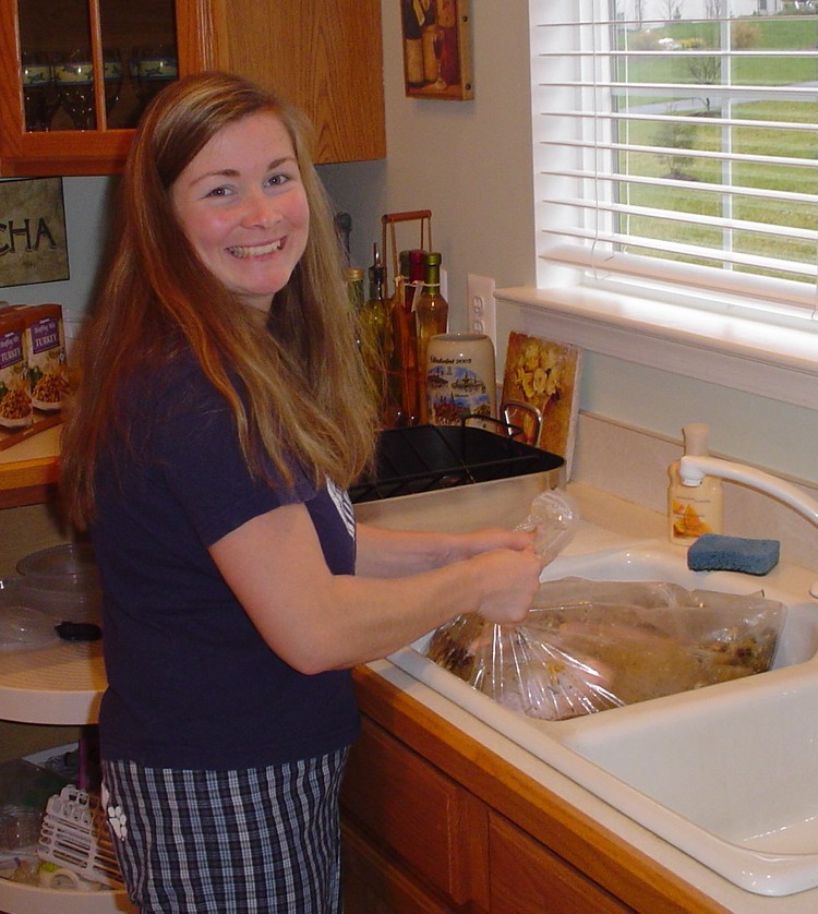 Mommy brining the turkey