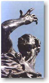 Rodin sculpture at the side of the Houses of Parliament