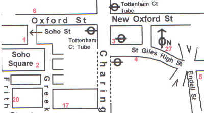 Map of Tottenham Court Area