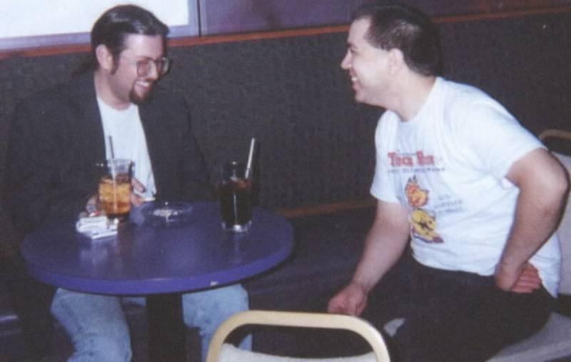 Stevo Offstage Picture with Jeff Taken by One of Our Fellow Karaoke Comrades 5 Minutes Before Stevo Takes to the Stage