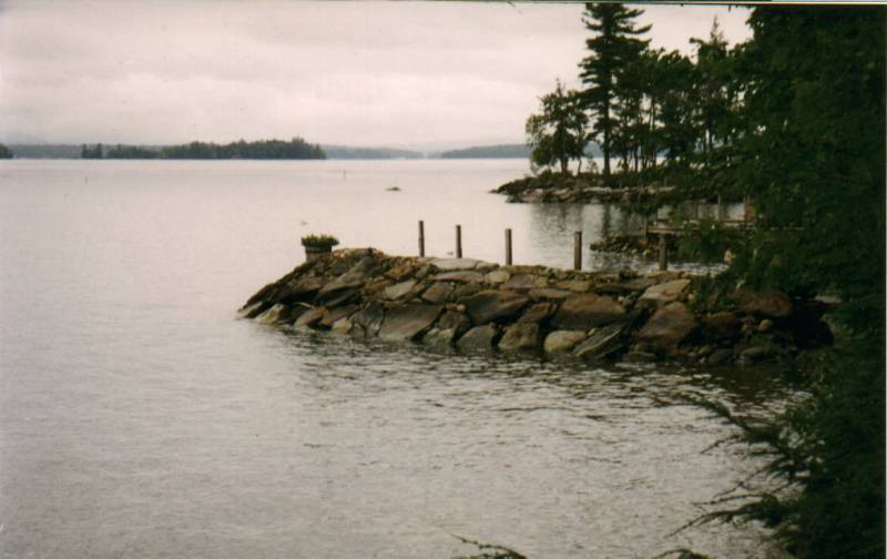 Here's a Rock Pier Extending out from One of the Islands