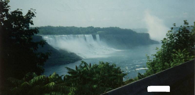 Here's a Picture of the American Side of Niagara Falls with a Snipit of the Horseshoe Falls