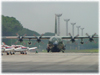 One of the carriers taking off