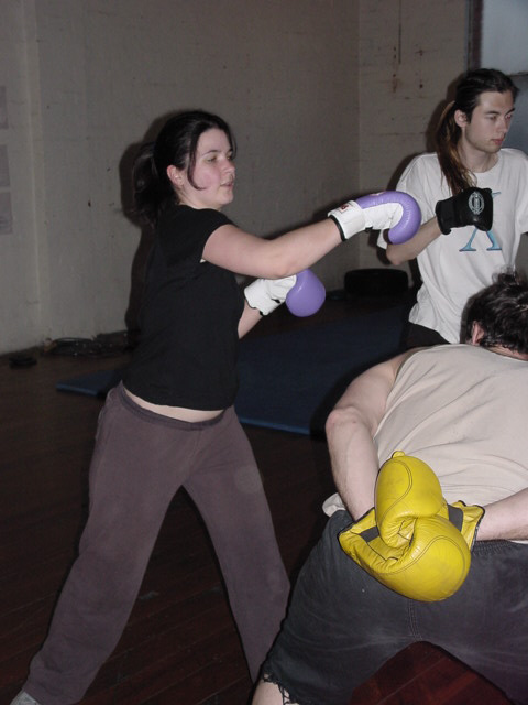Deanne doing dodge training.
