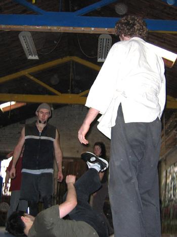 Ho prepares to take on all from the ground.