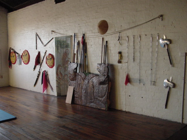 Training includes traditional weapons