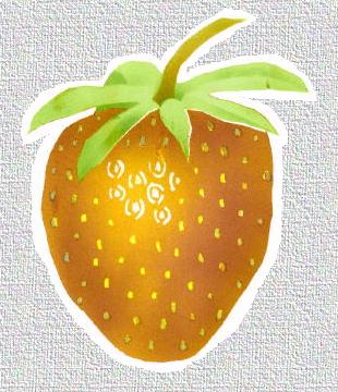 Strawberry painted with airbrush. Highlights masked with drawing gum.