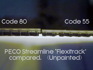 Peco Streamline 9mm gauge track Compared.