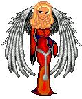 Silver and Red Angel