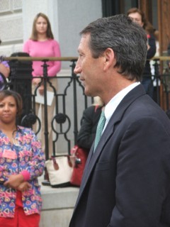 Governor Mark Sanford addresses us about global traveling and asked questions about our destinations and missions . . . 