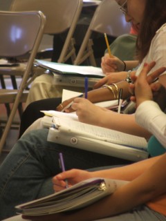 Presentations offer many note taking opportunities diligently optimized by these delegates . . . 