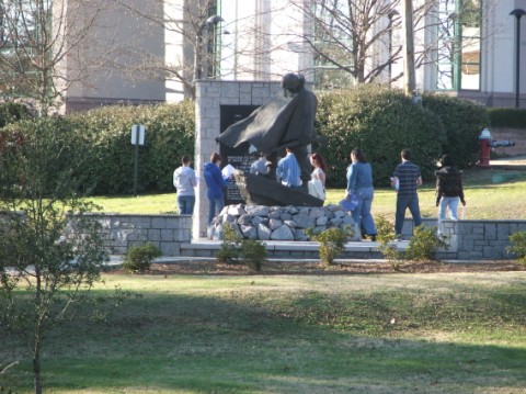 Delegates at the Memorial commorating all branches of the military . . . 