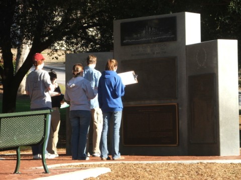 Delegates at the Memorial in rememberance of Naval battles and ships - WWII