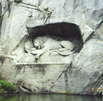 The lion carved in the wall