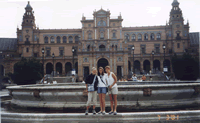 Kayleen, me, and Liz at the Plaza de Espana