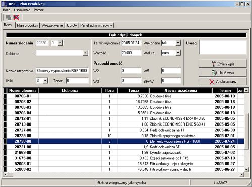 DBSE - main window