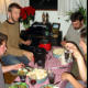 Fondue and white elephant presents at the Kimmel's (Dec 2002)