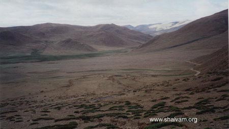 Beautiful plateau of Tibet on the way to Sacred Hindu Mount Kailash