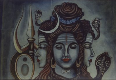 Lord shiva with five faces (two others not seen here)