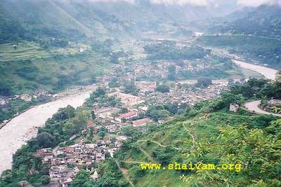 View of Darchula and Sarayu from top