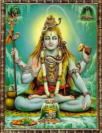 Lord shiva behind sivalingam