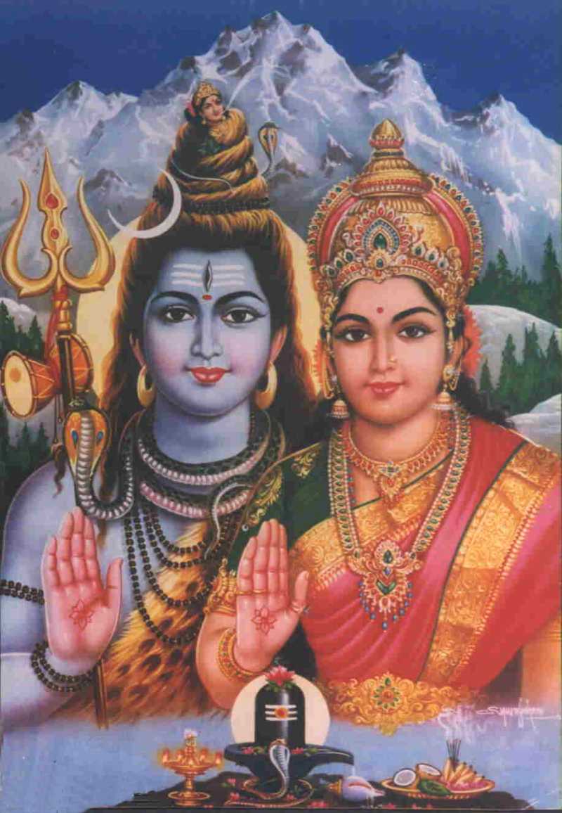 Goddess shakati and Lord shiva - picture showing wrong colors