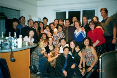 Most of the cast (with some guests) at the Christmas Party...