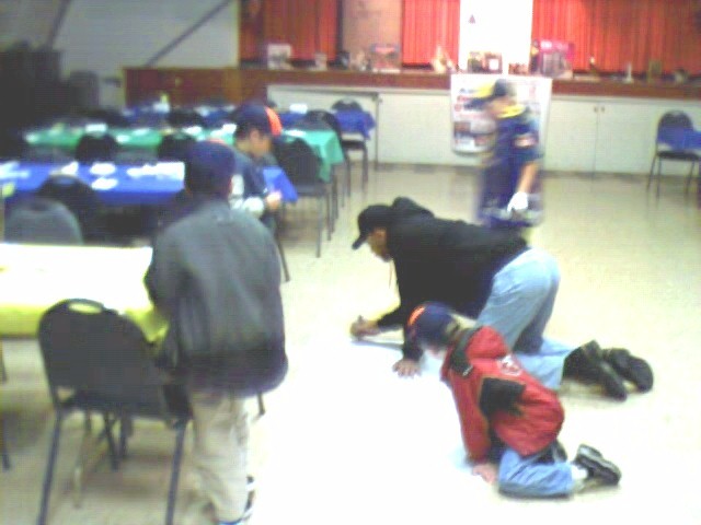 preparing the sign for the front of the Church