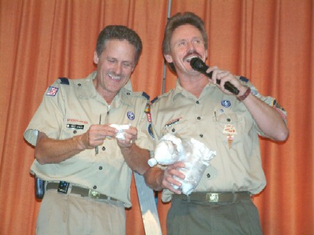 Asst Cubmaster and Cubmaster check to see if the egg is unbroken