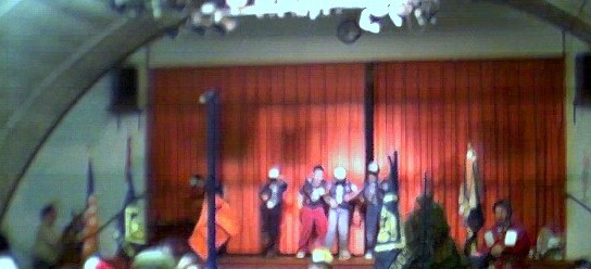 Den 9 entertains with a Christmas skit