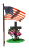 Flag waving over cross