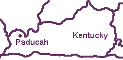 Map of Kentucky showing Paducah
