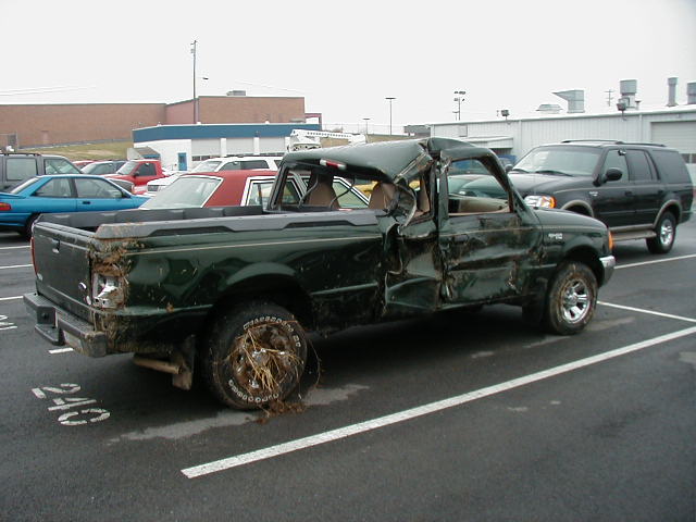 My totaled 2001 Ranger XLT that no one got hurt in, even my friend in the passenger seat