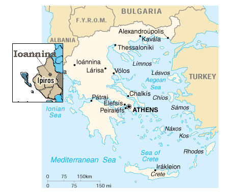 The map of Greece, and the placement of Epirus