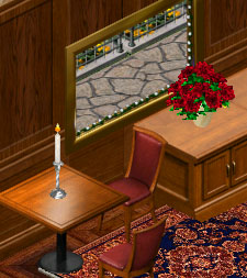 Antique Candlestick Replica and Roses in a Vase