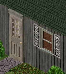 "Weatherworn" Door / Window / Shutters Left and Right