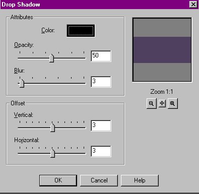 drop shadow