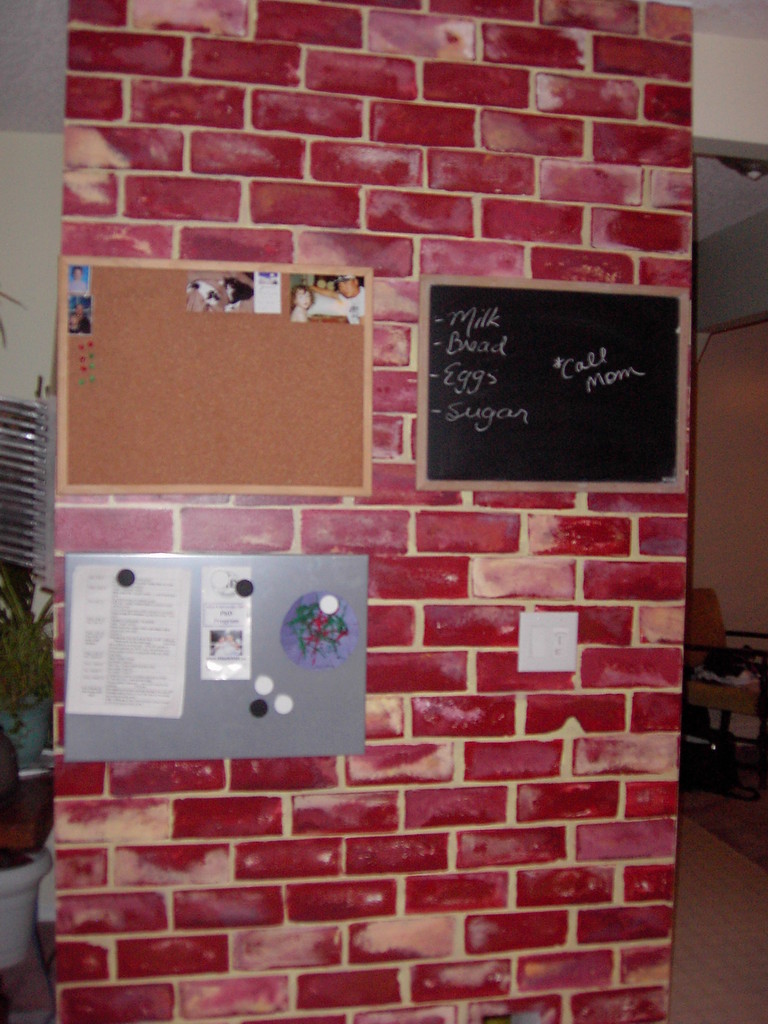 faux brick wall