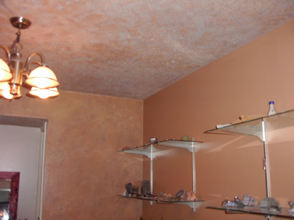 carved plaster and sponging