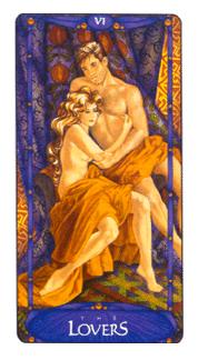 The Lovers from the Art Nouveau tarot deck