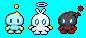 These are Chao. In order to left to right there are: baby, hero, and dark (not evil)