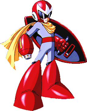 This is Protoman. He is like megaman's rival. He is in all the megaman series except Megaman X
