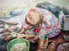 Menghiris ubi..pasar Siti Khadijah KB