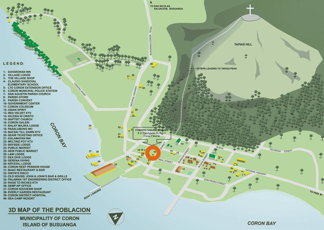 Map Of Coron Island Palawan Map Of Coron Island Palawan