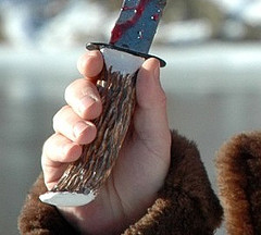 Antler handled knife