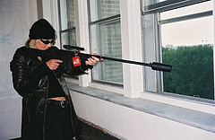Sniper rifle: breaks down & fits in briefcase